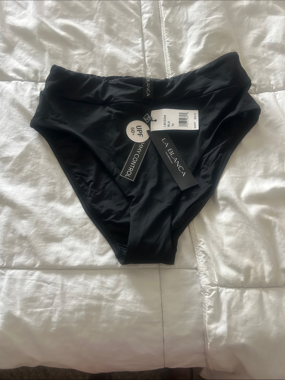 La Blanca Black High-Rise Bikini Brief